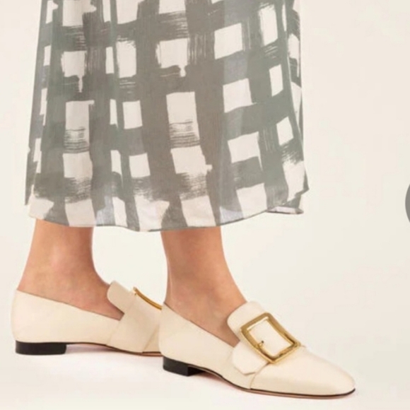 Made in Italy BallyJanelle Square Buckle Loafers size 38 - Picture 1 of 15